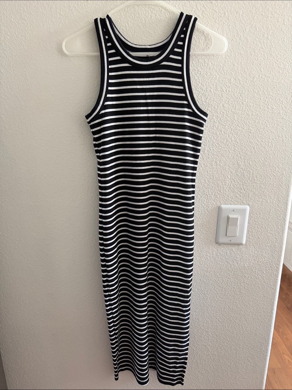 Free Assembly Sleeveless Black & White Striped Maxi Dress